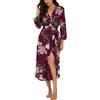 PrinStory Accappatoio da Donna Leggero con Maniche a 3/4, con Scollo a V, Kimono