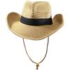 SYT-MD Cappelli Panama da Uomo di Grandi Dimensioni Cappellino da Cowboy Pieghevole con Testa Grande Cappellino da Cowboy Plus Size Cappello di Paglia 58CM 60CM 62CM(Khaki,62cm)