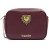 Braccialini Jinny Leather Borsa a tracolla in pelle di colore platino dalla linea compatta e minimalista. Il cuore dorato con dettagli decorativi sul fronte dona un tocco romantico e prezioso. Con una