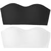 Ausing Reggiseno senza spalline senza cuciture per adolescenti senza cuciture reggiseno a fascia con spalline trasparenti rimovibili antiscivolo