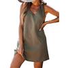CUPSHE Cravatta Strap Scollatura a V Abito in cotone Senza maniche Cinghie, Verde, L