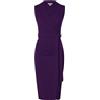 GRACE KARIN Abito da donna in stile avvolgente con scollo a V, elegante, per cerimonie, cocktail, party, formale, business, con cintura, viola., 42