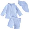 JiAmy Costume da bagno per bambini e bambine, protezione dai raggi UV, costume da bagno intero con cappello da sole