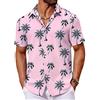 COOFANDY Camicia A Maniche Corte da Uomo Camicia Hawaiana Camicia Estiva Tropicale Leggere Camicia Floreale con Bottoni Camicia da Spiaggia
