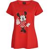 ONOMATO! Minnie Mouse - Maglietta da donna a maniche corte da adulto, colore rosso