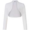 KOJOOIN Donna Cardigan a Maniche 3/4 Elegante Bolero Aperto Coprispalle Shrug Corto Festivo Giacca a Spalla A-Bianco XXL