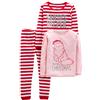 Simple Joys by Carter's - Set di pigiama in cotone, per neonati, bambini e bambine, set da 3 pezzi ,Red Stripe/Kitty ,US 4T (EU 104-110)