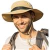 TOP-EX Cappello da sole impermeabile sovradimensionato XL XXL per teste grandi, cappello a secchiello in rete a tesa larga regolabile, pieghevole, per escursionismo, spiaggia e pesca, Large-X-Large