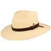 Hut Breiter Breiter Cappello Panama in Paglia Toquilla Originale dell'Ecuador Cappello Estivo con Protezione Solare UV 50+ Fascia in Pelle e Rinforzo in Silicone Colore Naturale M