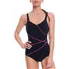 Veranobreeze Costume da Bagno di Un Pezzo Nero Atletico Modesto da Donna (Rosa e Arancione, EU40)