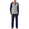 Aseniza Pigiama da Uomo Invernale, Pigiama a Maniche Lunghe in Cotone Semplice ed Elegante Pigiama Morbido Loungewear