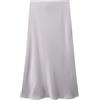 IKFGTJRE Gonna a metà corpo in raso da donna Gonna midi in raso in vita gonne lunghe dritte estive aderente femminile per vacanze casual Streetwear, Grigio chiaro, M