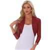 Allegra K Cardigan Donna Top con Bolero a Maniche Lunghe Semitrasparenti Elegante in Vintange