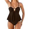 Eauptffy Tankini da donna mare, 2 pezzi, scollo a V, costume da bagno con coppa con canottiera e boyshort, set bikini push up beachwear sexy estivo, costume da bagno separato, costume da bagno con
