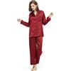 LilySilk - Pigiama Elegante a Maniche Lunghe in Seta, 16 Momme per Donna (Grande, Porpora)