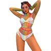 Odizli Vestito da Spiaggia da Donna Estivo Sexy Reggiseno Arcobaleno in Rete Bikini Cover Up Outfit da Rave Festival, Taglia unica