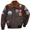 Suiting Style Top da uomo Tom Cruise Maverick Marrone Volo Pelle Di Vacchetta Giacca In Pelle Di Vacchetta Rimovibile Collare di Pelliccia WW2 Bomber
