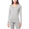 LAPASA Pacco da 2 o 1 Maglia Termica Donna Manica Lunga Fodera in Micro Pile - Pigiama Abbigliamento Intimo Canottiera Calda Elastica Traspirante Sportiva Grigio Chiaro(Caldo) XS