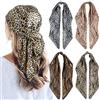 QBSM 4 sciarpe da collo in raso da 88,9 cm, per dormire, grandi, quadrate, per donne, Leopardati, Large