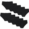 Belvian Confezione da 10 mutandine da bambina, 100% cotone, Nero , 14-15 Years