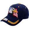 Kangqifen Berretto da baseball da uomo e da donna, con bandiera americana, con aquila, con chiusura in velcro, Blu mare, M/L