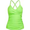 Ocean Blues Tankini da donna con controllo della pancia, push-up, scollo a V, solo top