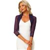 Allegra K Cardigan Donna Top con Bolero a Maniche Lunghe Semitrasparenti Elegante in Vintange