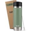 Campo Libre.® ANTO Tazza Termica - Termos Caffè Premium con Coperchio One-Touch, Thermos Caffe in Acciaio Inox a Doppia Parete, Mantiene le Bevande Calde per 6 h. Ideale per l'Auto. Verde, 450ml