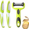 Cerioll Sbucciatore 3 In 1, Pelaverdure Professionale, 3 Pezzi Pelapatate Multifunzione 3 In 1, Pelapatate Professionale Per Cucina Frutta, Sbuccia Patate, Pelatura Di Patate, Pela Per Patate Carote