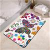 YISUMEI Tappetino da bagno, antiscivolo, super assorbente, con retro in gomma, adatto sotto lo zerbino del bagno, tappeto per doccia, 43,2 x 61 cm, mandala colorato farfalla