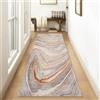Siunwdiy Tappeto Passatoia Cucina Antiscivolo LavabileModerno Astratto 1.2 metri Beige Marrone Grigio Tappeti Runner Lungo Tappeto Cucina Durevole Tappeto Per Camera Corridoio Soggiorno，50x120cm