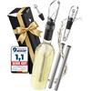 Beyond Refrigeratore per Vino in Acciaio Inox con Versatore - Refrigerante per Vino, Accessorio e Regalo per Amanti del Vino Uomo Donna | Set Refrigerante per Vino Bianco e Rosso (Set con 2 Bacchetta)
