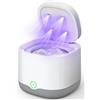 Dnenellr Pulitore a Ultrasuoni per Bite, Retainer e Dentiere 200ML (Bianco) | Pulitore Ultrasuoni 45kHz con 24W, Batteria 4000mAh e 4 Lampade UV per Bite Dentale, Apparecchi, Dentiere e Gioielli
