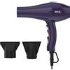 Wahl Asciugacapelli Ionic Style viola, asciugacapelli da donna, con accessori, temperatura regolabile, tre impostazioni di calore, due impostazioni di velocità, asciugatura rapida