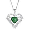 FJ Collana Ala d'Angelo Cuore in Argento Sterling 925 Collane con Ciondolo Pietre Portafortuna Gioielli Regalo per Donna Amiche Moglie Mamma