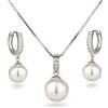 Schöner-SD - Parure con collana e orecchini, con perle in argento 925 rodiato, Argento