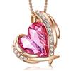 CDE Collana Delle Donna Cuore, Oro Rosa Birthstone Gioielli Donna Regali di Festa Della Mamma Lei Moglie Fidanzata Regalo Compleanno Anniversario San Valentino Natale
