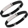 GREATRICH Braccialetto Antistatico In Silicone Con Calamite Massaggianti, Bracciale Uomo Acciaio Effetto, Regolabile, Bracciale Personalizzato Ideale Come Regalo Per Uomo, Donna, Bambini E Anziani