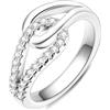 Hapour Anello impilabile in argento Sterling 925 con nodo celtico semplice anello infinito promessa anello donna gioielli alla moda taglia L1/2 - S, Metallo, Zirconie sintetico