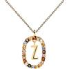 P D PAOLA PDPAOLA - Collana con lettera Z, in argento Sterling 925, placcato oro 18 carati, gioiello da donna