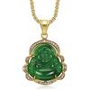 Yifnny Collana Buddha Che Ride, Collana Buddha Fortunato Collana Buddha di Giada Collana Buddha Verde con Cubic Zirconia Collana Buddah per Donne Gioielli Buddha Regali di Buona Fortuna