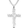 JewelryWe Collana da uomo, in acciaio inox, stile retrò, albero della vita, ciondolo rotondo con catenina da 55 cm, oro/argento, Acciaio inossidabile
