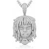 ICEDIAMOND Iced Out Dreadlocks Reggae Rapper Big CZ Diamond Pendant con catena cubana, completamente intarsiato Shine 5A Zirconia Hip Hop Charm Gioielli per gli uomini (White,20''Cuban)