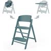 CYBEX Set di seggioloni 3in1 Gold CLICK & FOLD, Può essere utilizzato dalla nascita attraverso il nido sdraietta d'oro separato, Incl. set per bambini e vassoio, legno di faggio/plastica, Blu pietra