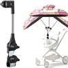 Shibida Supporto Universale per Ombrellone per Deambulatore e Sedia a Rotelle Regolabile a 360° Accessorio per Passeggino Bicicletta Carrello da Golf Passeggino Sedia da Campeggio