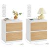 VASAGLE KAILYN Collezione - Comodini con Ciabatta Elettrica, Set di 2 Tavolini, 2 Cassetti, 2 Prese AC, 2 Porte USB-A, Soggiorno Camera da Letto, Moderno, Giallo Mandorla LET821Y02