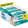 Pampers 99% Water Baby Wipes 9x60 pz