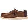 HEYDUDE - Wally Waxed Casual da Uomo - Scarpe Casual Senza Lacci - Stile Mocassino, Marrone, 44