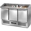 Banco pizza saladette 3 sportelli + piano in granito. 140x70x102