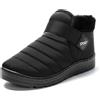JOMIX Pantofole Stivali Invernali Uomo Ciabatte Chiuse Calde da Casa Scarpe Mocassini da Inverno Babbucce Pelose Comode con Chiusura a Strappo MU8662-1 (Nero, 43)
